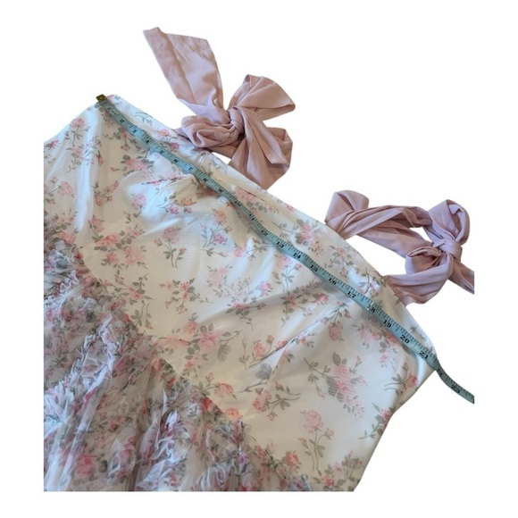 The Delfina Ribbon Dress in a Soft Petal Pink Floral Maternity Occasion Dress 3X - Picture 11 of 16